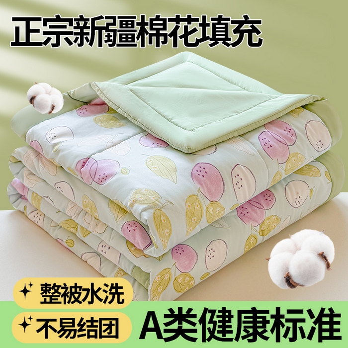 91家纺网 家纺一手货源 找家纺 雅颂缘 2025新款印花水洗棉新疆棉花夏被 心意满满