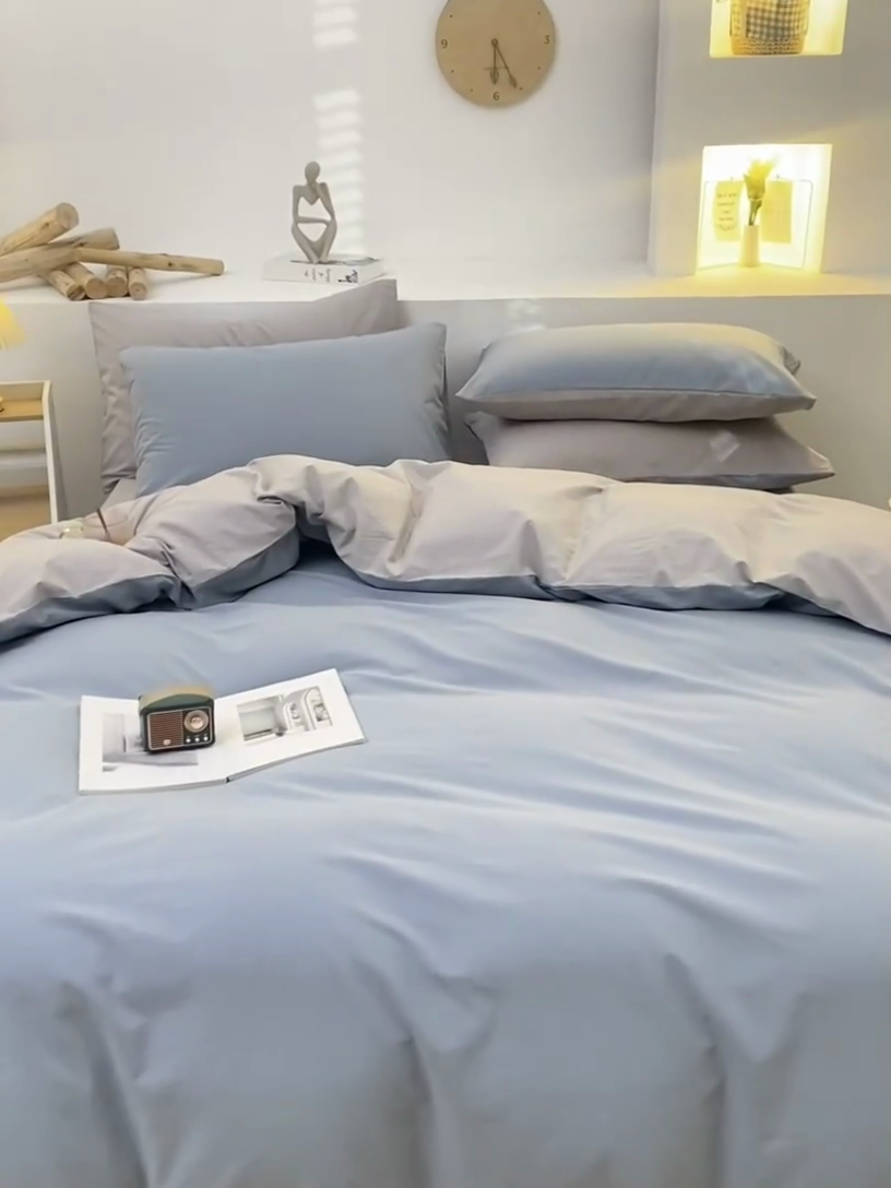 91家纺网 家纺一手货源 找家纺 （总）2025新款全棉双拼水洗棉四件套