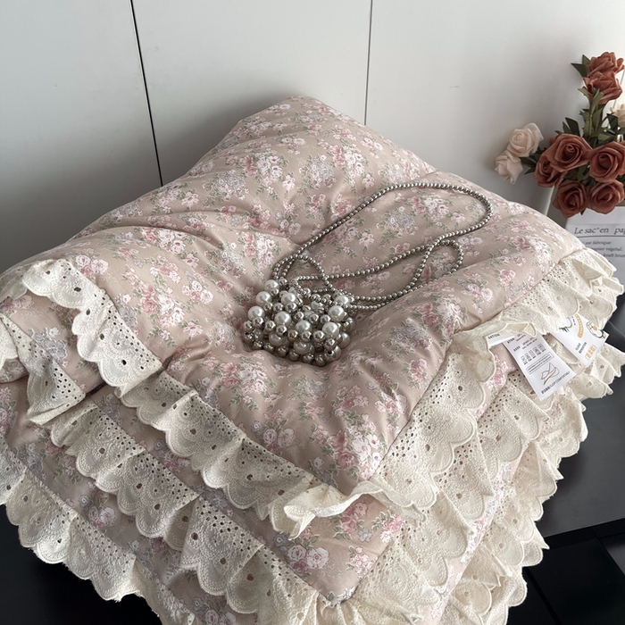 91家纺网 家纺一手货源 找家纺 莱豫2025新款法式纯棉夏被春秋被 花海玉