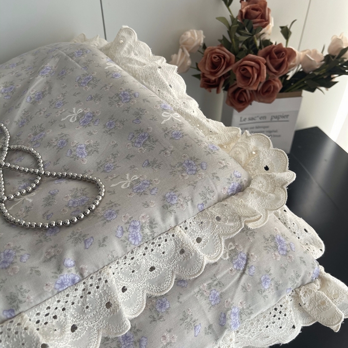 91家纺网 家纺一手货源 找家纺 莱豫2025新款法式纯棉夏被春秋被 花束灰