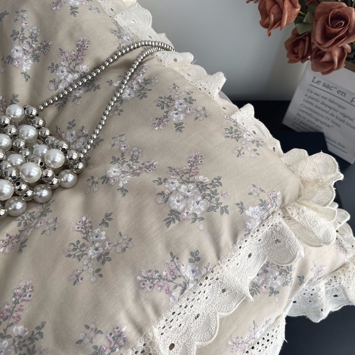 91家纺网 家纺一手货源 找家纺 莱豫2025新款法式纯棉夏被春秋被 花海米