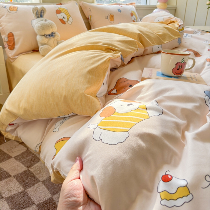 91家纺网 家纺一手货源 找家纺 佑佳家纺 2025年新款铂金棉芦荟棉学生三件套四件套 单被套 单枕套「支持定做各种尺寸」 波波家族