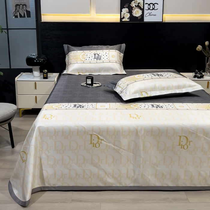 91家纺网 家纺一手货源 找家纺 许林 2025新款冰丝凉席床单款凉席三件套-迪奥