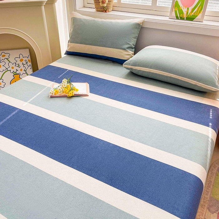 91家纺网 家纺一手货源 找家纺 晓时候2025新款老粗布床笠凉席 简语