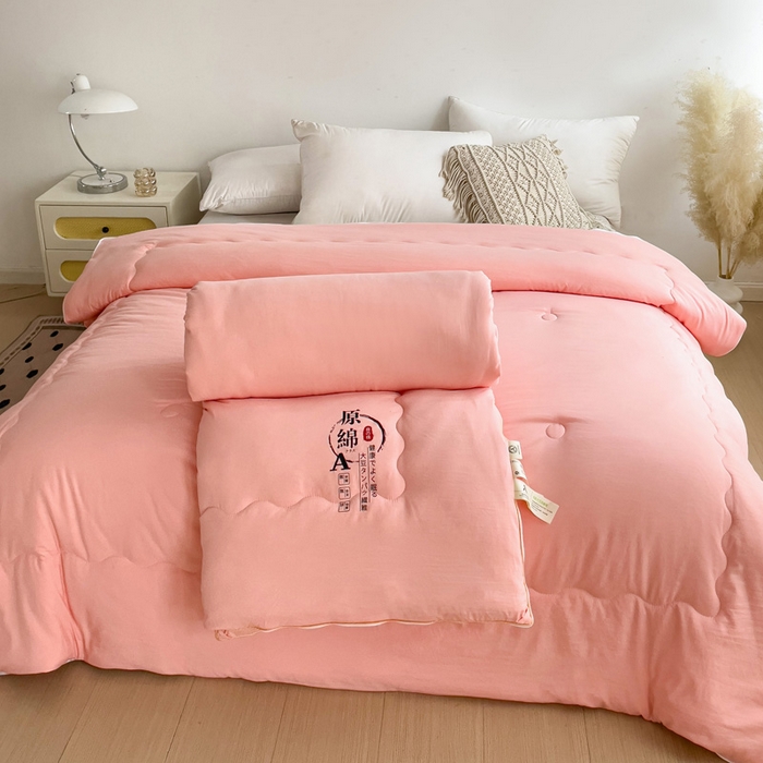 91家纺网 家纺一手货源 找家纺 思雅庭 2025新款水洗棉大豆纤维子母被  春秋被 夏被 四季被 被子被芯 玉色
