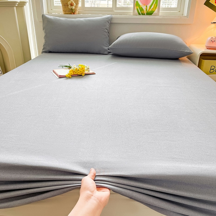 91家纺网 家纺一手货源 找家纺 晓时候2025新款老粗布床笠凉席 高级灰