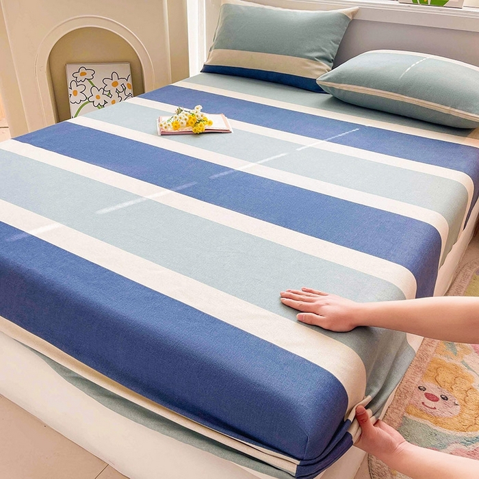 91家纺网 家纺一手货源 找家纺 晓时候2025新款老粗布床笠凉席 简语