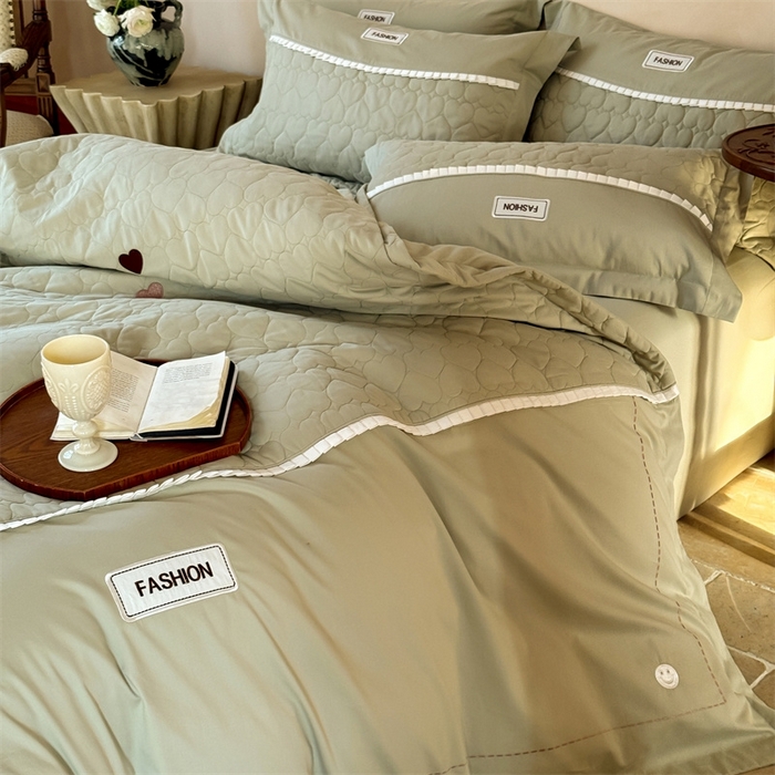 91家纺网 家纺一手货源 找家纺 （总）宏羽纺 2025新款全棉绗缝加厚磨毛四件套