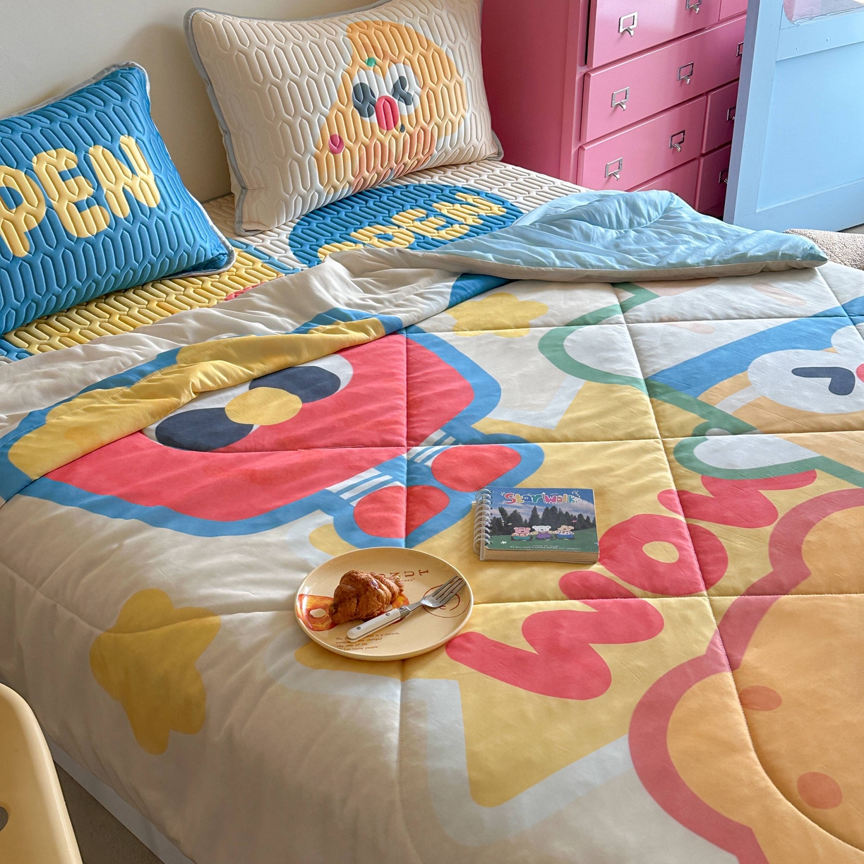 91家纺网 家纺一手货源 找家纺 美乐迪家纺2025新款凉感丝乳胶凉席夏被夏凉被空调被 汉堡