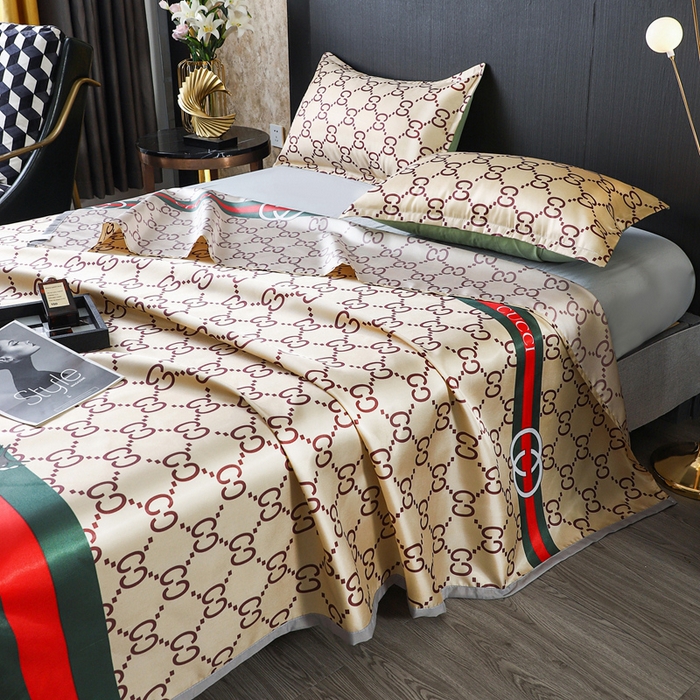 91家纺网 家纺一手货源 找家纺 许林家纺  2025新款冰丝凉席床单款凉席三件套 小蜜蜂