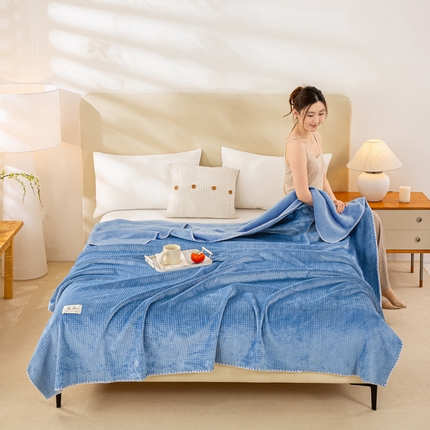 恋人优选 2025新款华芙绒双层复合毯毛毯毯子 尼罗蓝