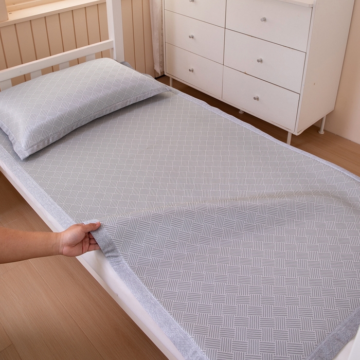 91家纺网 家纺一手货源 找家纺 （总）凌云 2025新款学生宿舍提花凉感冰丝席