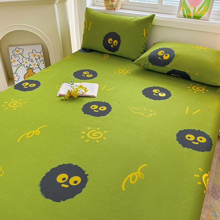 91家纺网 家纺一手货源 找家纺 晓时候2025新款老粗布床笠凉席 淘气点点