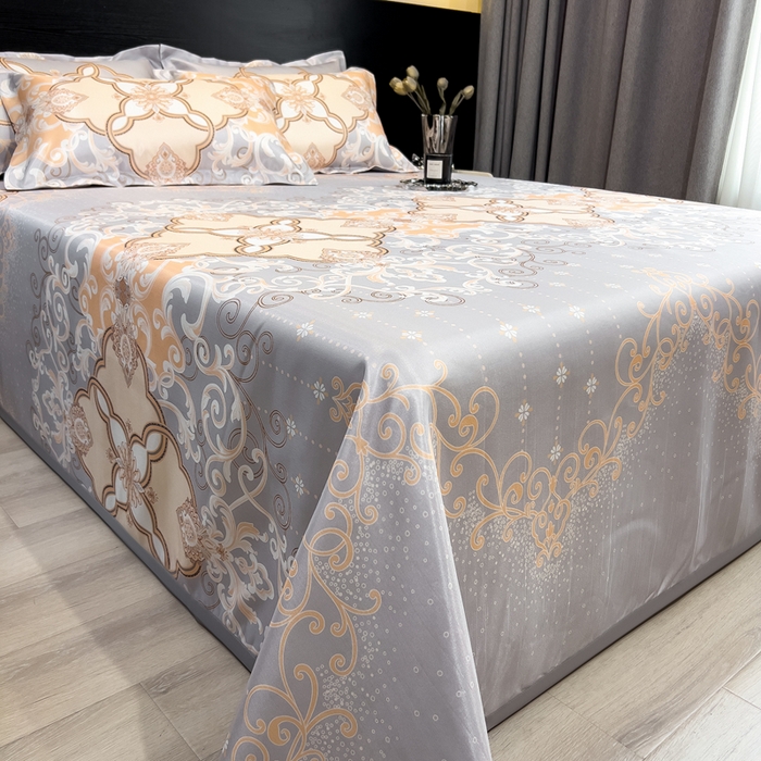 91家纺网 家纺一手货源 找家纺 许林家纺  2025新款冰丝凉席床单款凉席三件套 欧诺拉