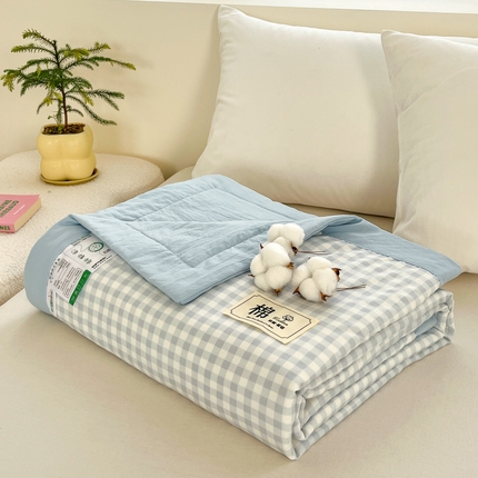爱宝被业 2025新款A类无印风针织棉新疆棉花夏被 浅唱