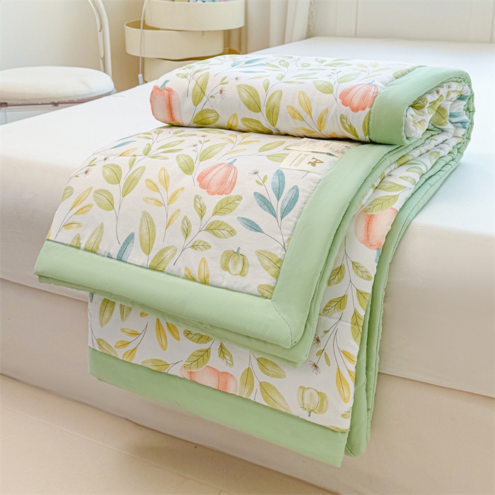 91家纺网 家纺一手货源 找家纺 雅颂缘 2025新款印花水洗棉新疆棉花夏被 半亩花田