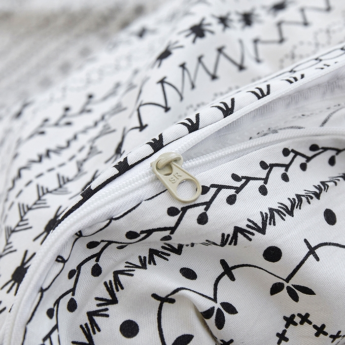 91家纺网 家纺一手货源 找家纺 花西夫人2025新款13372纯棉印花全棉四件套床单床笠款波西米亚-高级灰