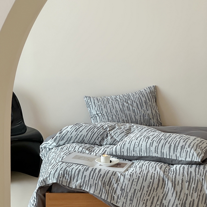 91家纺网 家纺一手货源 找家纺 （总）梦享生活家居 2025新款色织三层提花人字纹面料四件套-斑驳系列