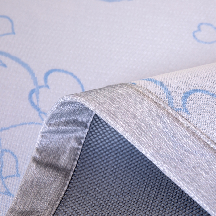 91家纺网 家纺一手货源 找家纺 凌云 2025新款学生宿舍提花凉感冰丝席 心海-蓝