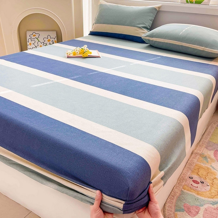 91家纺网 家纺一手货源 找家纺 晓时候2025新款老粗布床笠凉席 简语