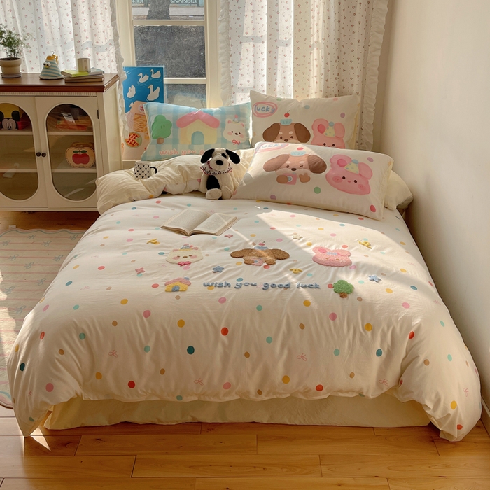 91家纺网 家纺一手货源 找家纺 （总）慕澄家纺 2025新款毛巾绣小清新四件套