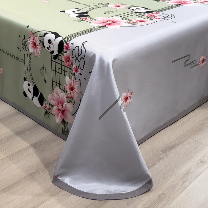 91家纺网 家纺一手货源 找家纺 许林 2025新款冰丝凉席床单款凉席三件套-熊猫