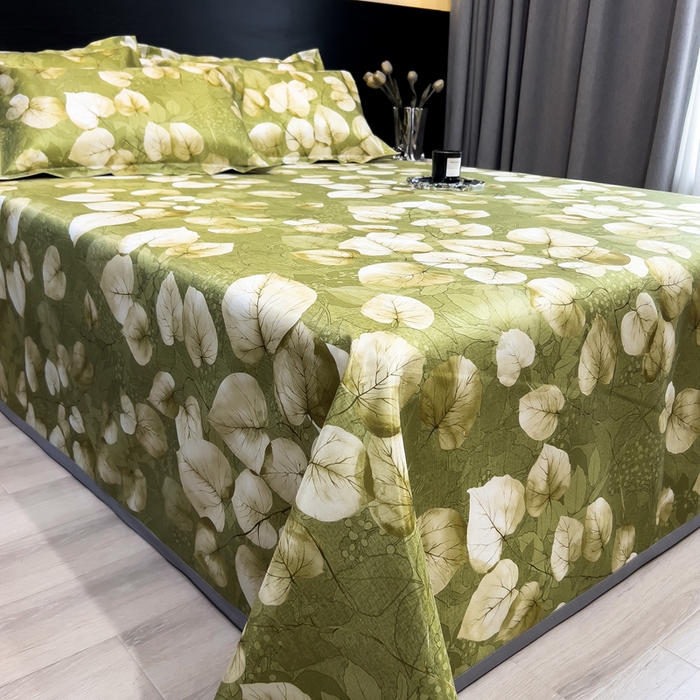 91家纺网 家纺一手货源 找家纺 许林家纺  2025新款冰丝凉席床单款凉席三件套 绿洲