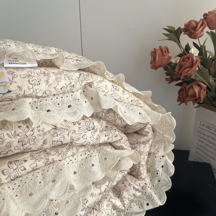 91家纺网 家纺一手货源 找家纺 莱豫2025新款法式纯棉夏被春秋被 花世界米