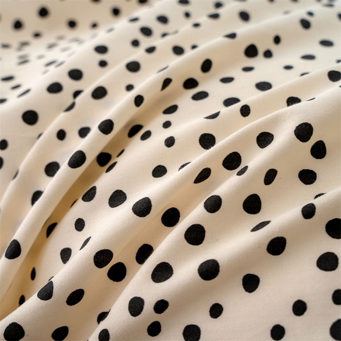 91家纺网 家纺一手货源 找家纺 花西夫人2025新款13372纯棉印花全棉四件套床单床笠款波点-珍珠奶茶