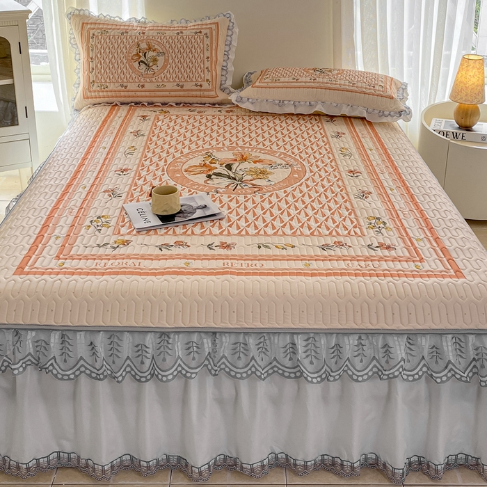 91家纺网 家纺一手货源 找家纺 麋兔 2025新款冰丝床裙乳胶凉席席子 苏美拉