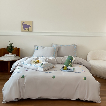 三味舒屋 2025新款50s全棉毛巾绣卡通三色四件套-好梦系列 星际恐龙