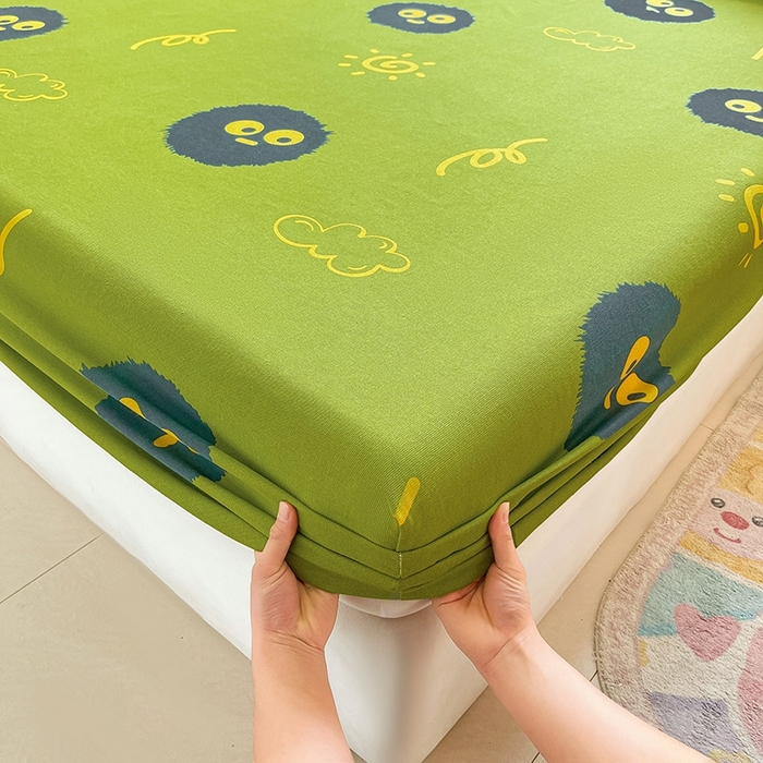 91家纺网 家纺一手货源 找家纺 晓时候2025新款老粗布床笠凉席 淘气点点