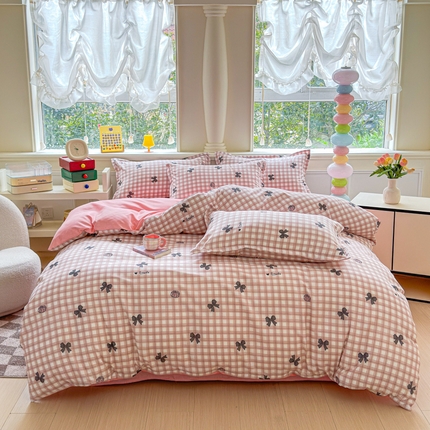 91家纺网 家纺一手货源 找家纺 （总）佑佳家纺 2025年新款铂金棉芦荟棉学生三件套四件套 单被套 单枕套「支持定做各种尺寸」