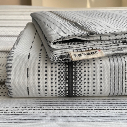 雅居纺家纺 2025春夏新款全棉纯棉简约老粗布-单床单 床单单件凉席席 自由-灰