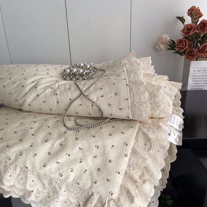 91家纺网 家纺一手货源 找家纺 莱豫2025新款法式纯棉夏被春秋被 蜜芽米