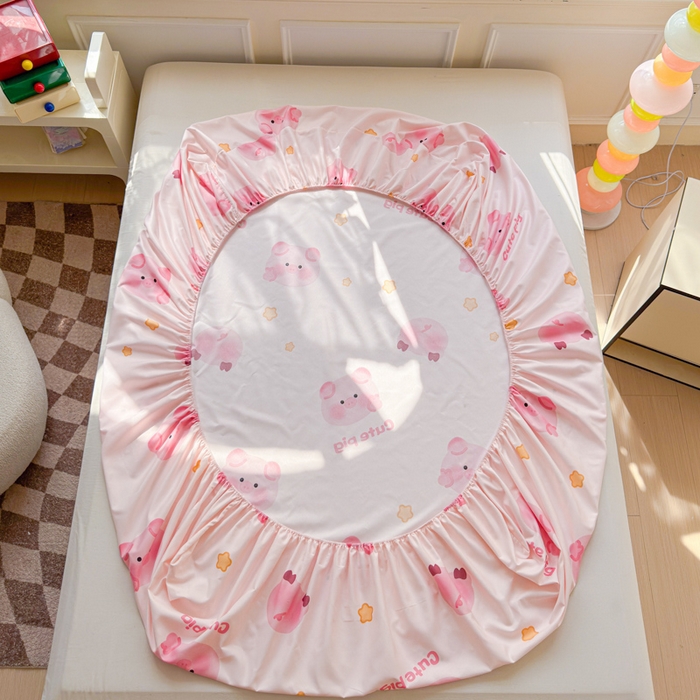 91家纺网 家纺一手货源 找家纺 佑佳家纺 2025年新款铂金棉芦荟棉单床笠，有配套枕套「支持定制各种尺寸」 猪猪侠