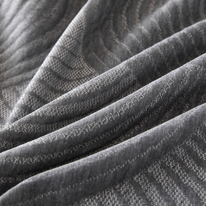 91家纺网 家纺一手货源 找家纺 梦镜家纺 2025新款A类防尘亲肤针织床笠 波纹圆-深灰
