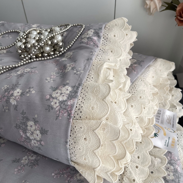 91家纺网 家纺一手货源 找家纺 莱豫2025新款法式纯棉夏被春秋被 花海紫
