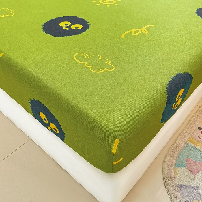 91家纺网 家纺一手货源 找家纺 晓时候2025新款老粗布床笠凉席 淘气点点