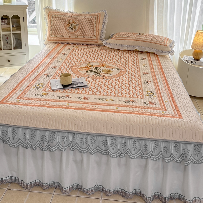 91家纺网 家纺一手货源 找家纺 麋兔 2025新款冰丝床裙乳胶凉席席子 苏美拉