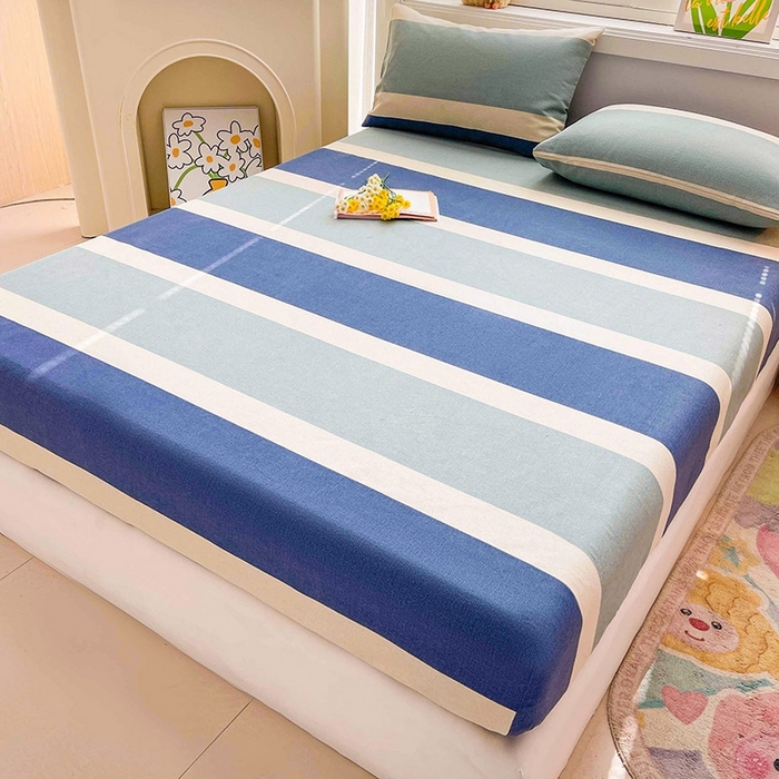 91家纺网 家纺一手货源 找家纺 晓时候2025新款老粗布床笠凉席 简语