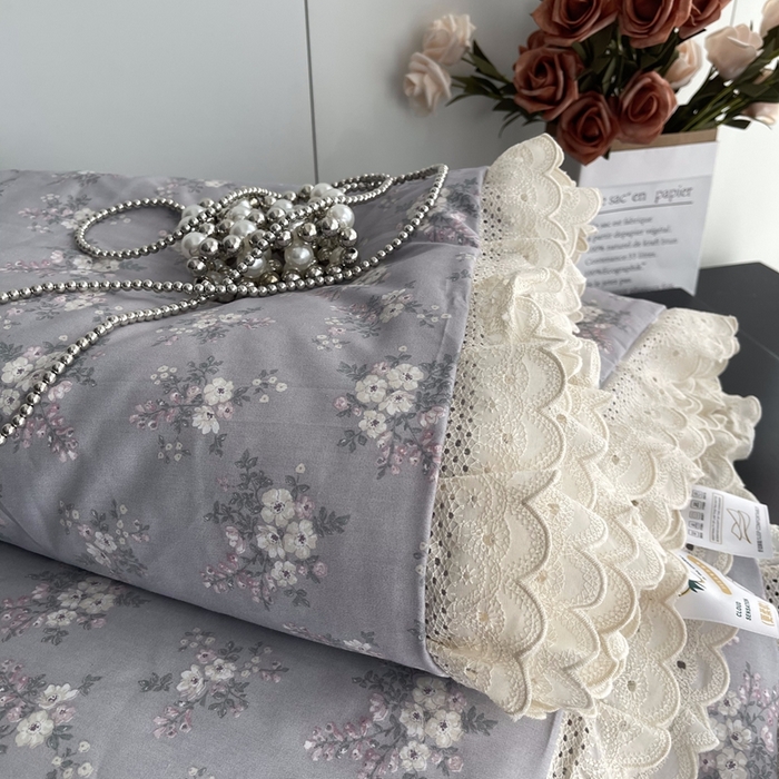 91家纺网 家纺一手货源 找家纺 莱豫2025新款法式纯棉夏被春秋被 花海紫