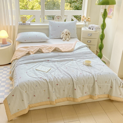 沃尔居 2025新款双面全棉印花夏被可机洗小清新纯棉夏凉被薄被芯空调被子 清甜蜜果