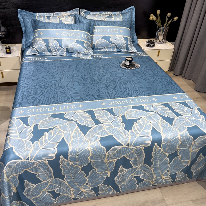 91家纺网 家纺一手货源 找家纺 许林 2025新款冰丝凉席床单款凉席三件套-天堂鸟