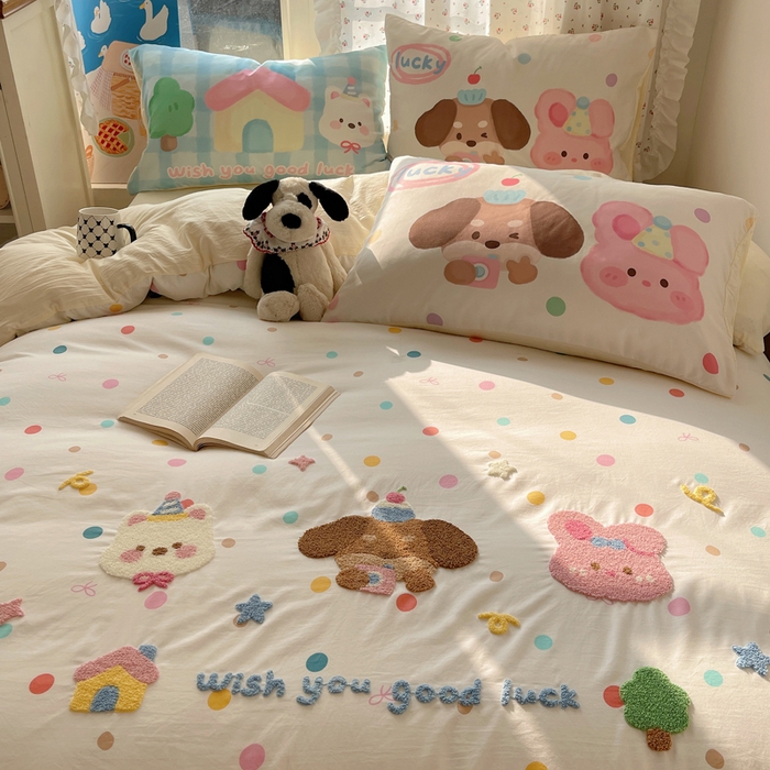 91家纺网 家纺一手货源 找家纺 （总）慕澄家纺 2025新款毛巾绣小清新四件套