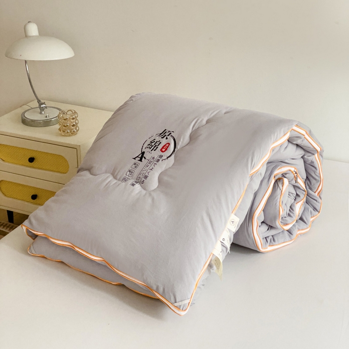 91家纺网 家纺一手货源 找家纺 思雅庭 2025新款水洗棉大豆纤维子母被  春秋被 夏被 四季被 被子被芯 灰色