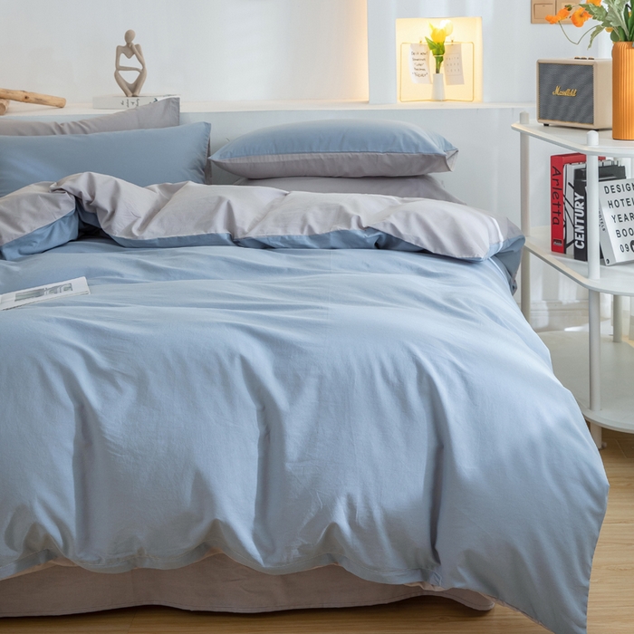 91家纺网 家纺一手货源 找家纺 （总）2025新款全棉双拼水洗棉四件套