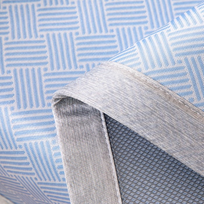 91家纺网 家纺一手货源 找家纺 凌云 2025新款学生宿舍提花凉感冰丝席 菱格-蓝