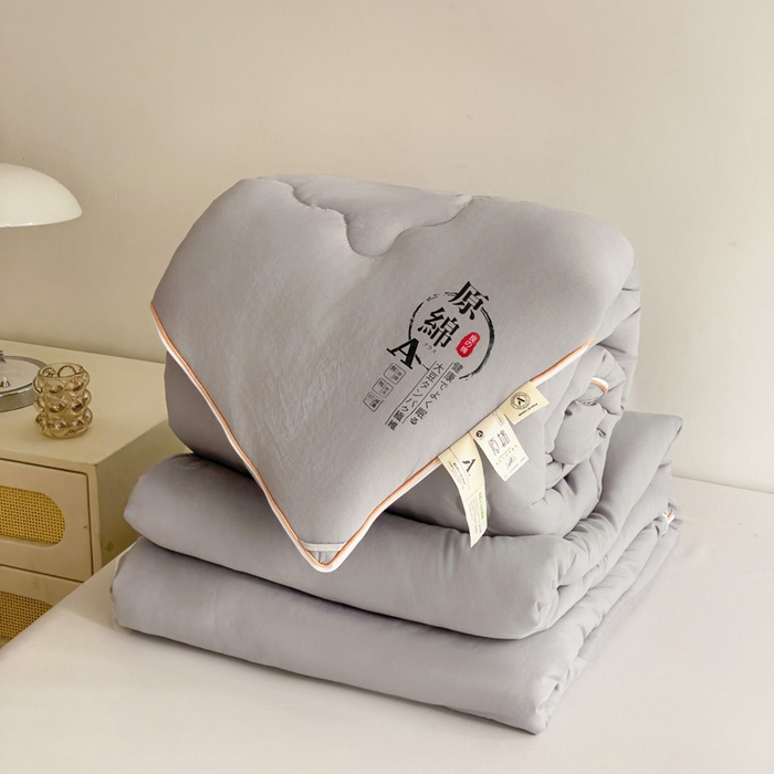 91家纺网 家纺一手货源 找家纺 思雅庭 2025新款水洗棉大豆纤维子母被  春秋被 夏被 四季被 被子被芯 灰色