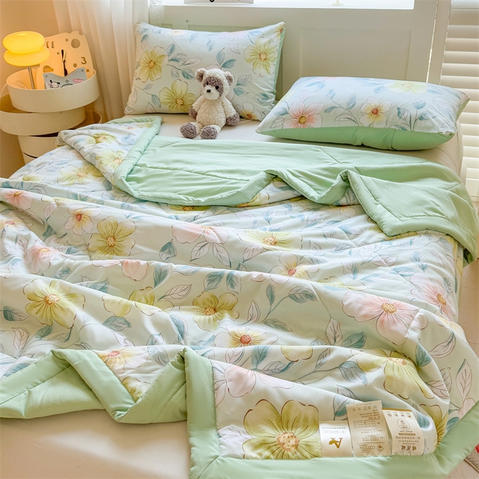 91家纺网 家纺一手货源 找家纺 雅颂缘 2025新款印花水洗棉新疆棉花夏被 花期无限